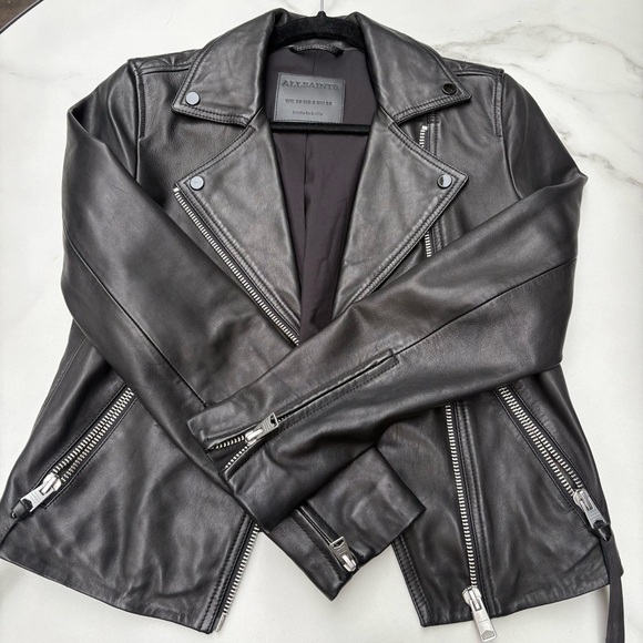 Women's Black Leather Jacket - Picture 7 of 11